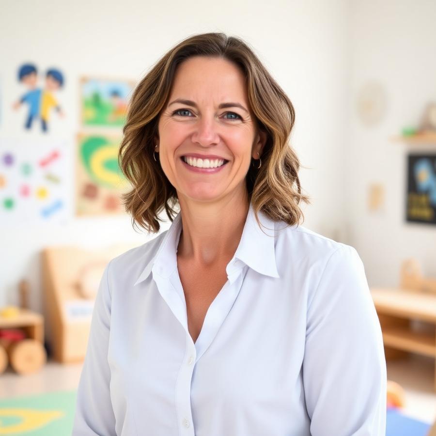 Childcare consultant smiling in an early learning centre